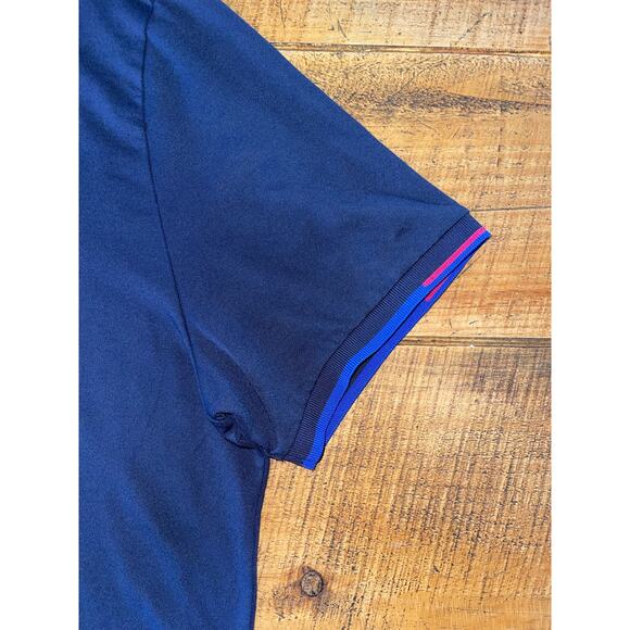 Mens Oringinal Penguin Navy Blue White Pink Stripe Detail Short Sleeve Polo XXXL - Picture 5 of 7